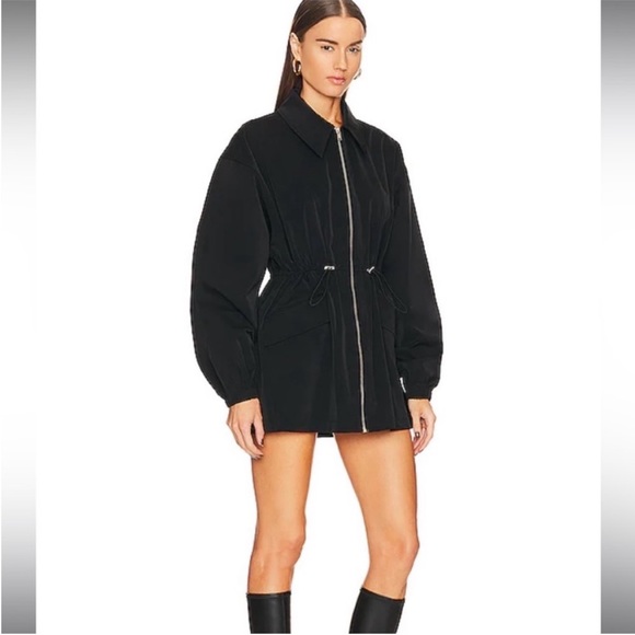 NWT HELSA Tech Gabardine Zip Jacket Dress in Black - XXS - Picture 5 of 8